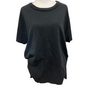 new Free People Peace it up Slouchy Tee size XS Black Cotton T-Shirt We the Free